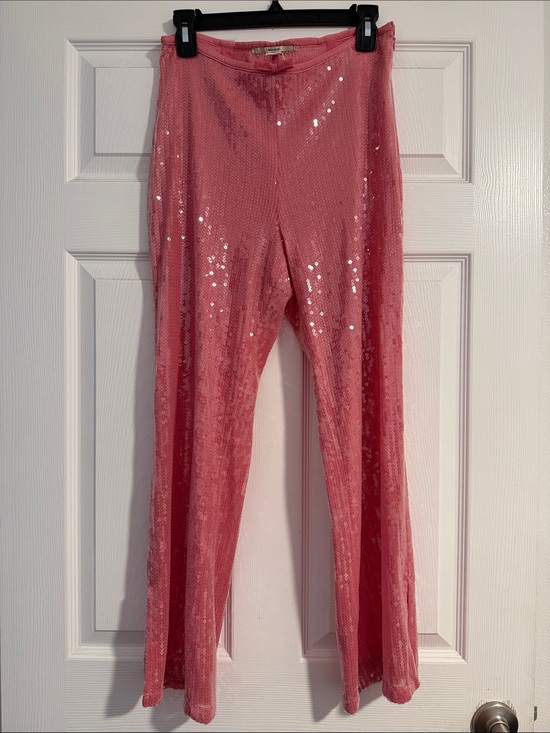 Kimchi Blue Pants - Kimchi Blue Pink Sequin Flare Pants